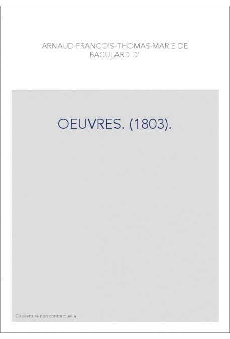 OEUVRES. (1803).