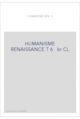 HUMANISME RENAISSANCE T 6