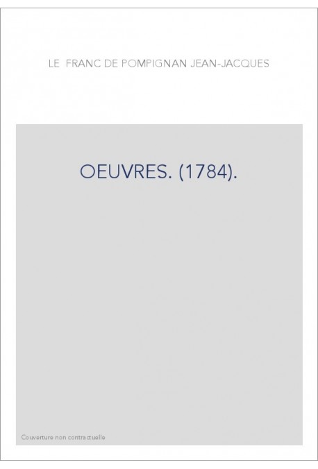 OEUVRES. (1784).