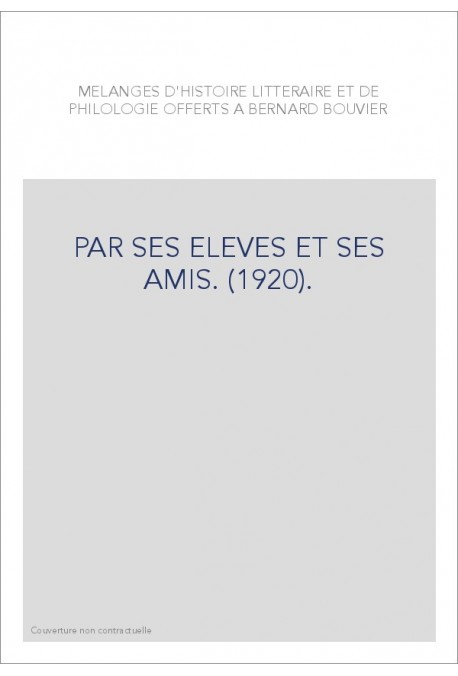 PAR SES ELEVES ET SES AMIS. (1920).