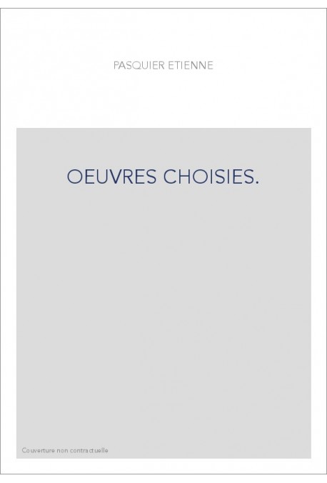 OEUVRES CHOISIES.