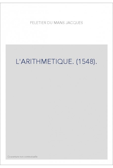 L'ARITHMETIQUE. (1548).
