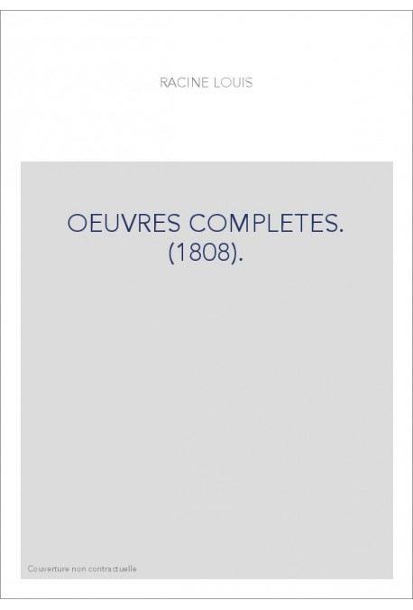 OEUVRES COMPLETES. (1808).
