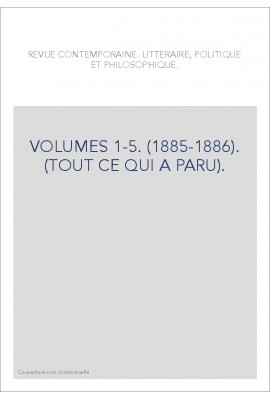 VOLUMES 1-5. (1885-1886). (TOUT CE QUI A PARU).