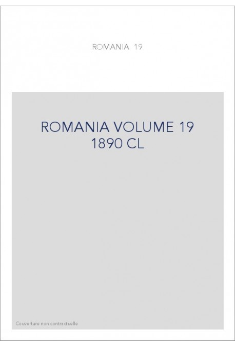 ROMANIA VOLUME 19 ( 1890 ) CL