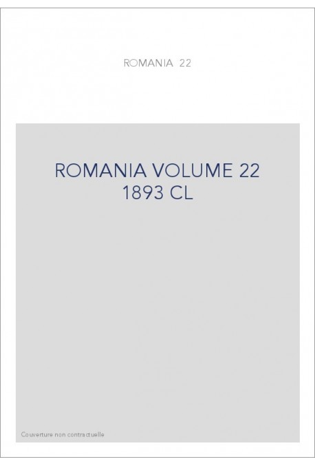 ROMANIA VOLUME 22 ( 1893 )
