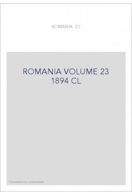 ROMANIA VOLUME 23 ( 1894 ) CL