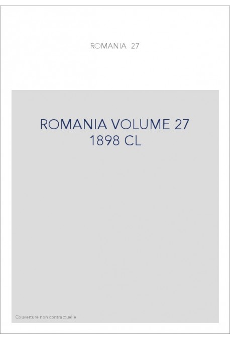 ROMANIA VOLUME 27 ( 1898 ) CL
