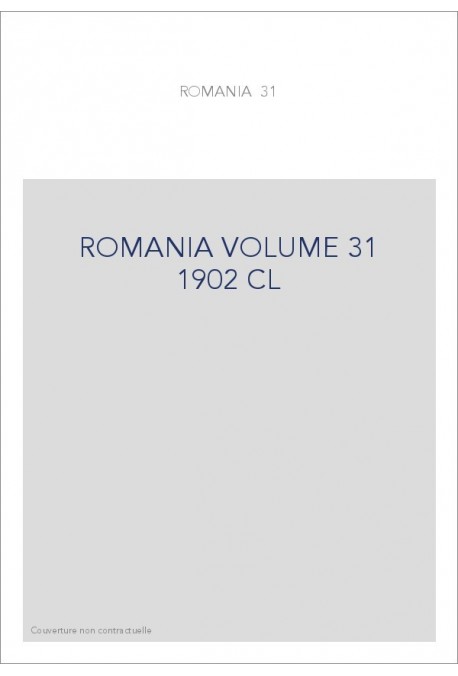 ROMANIA VOLUME 31 ( 1902 ) CL