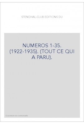 NUMEROS 1-35. (1922-1935). (TOUT CE QUI A PARU).