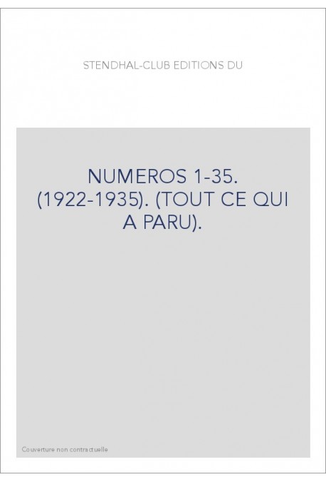 NUMEROS 1-35. (1922-1935). (TOUT CE QUI A PARU).