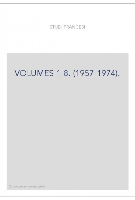 VOLUMES 1-8. (1957-1974).