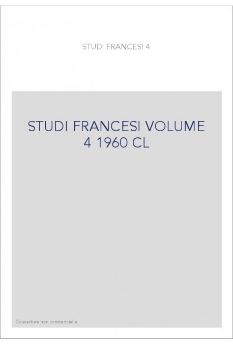 STUDI FRANCESI VOLUME 4 (1960)