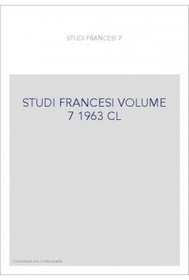 STUDI FRANCESI VOLUME 7 (1963)