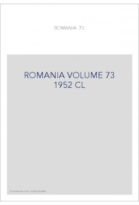 ROMANIA VOLUME 73 ( 1952 )