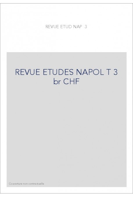 REVUE ETUDES NAPOL T 3 br CHF