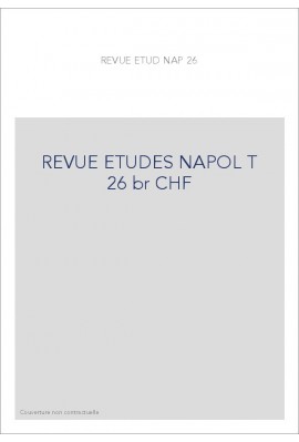 REVUE DES ETUDES NAPOLEONIENNES T 26