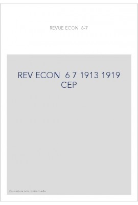 REVUE D'HISTOIRE ECONOMIQUE ET SOCIALE T6-7(1913-1919)