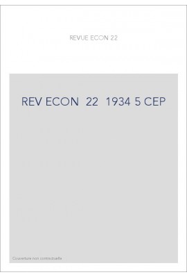 REVUE D'HISTOIRE ECONOMIQUE ET SOCIALE T22(1934-35)