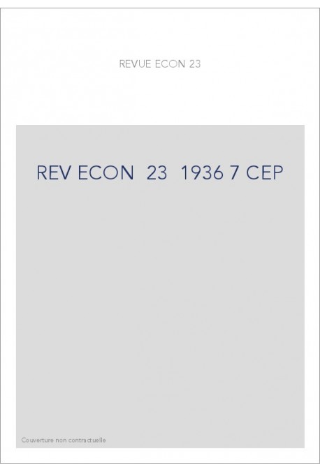 REVUE D'HISTOIRE ECONOMIQUE ET SOCIALE T23(1936-37)