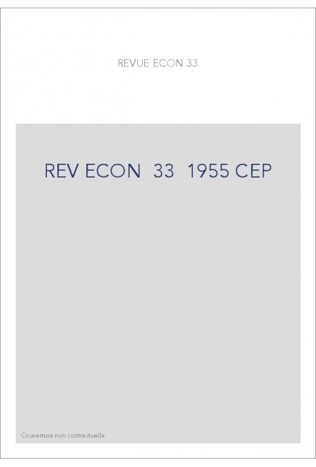 REVUE D'HISTOIRE ECONOMIQUE ET SOCIALE T33(1955)