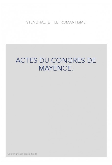 ACTES DU CONGRES DE MAYENCE.