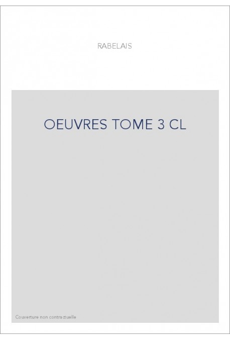 OEUVRES TOME 3 CL