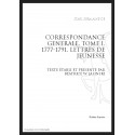 CORRESPONDANCE GENERALE T1 : LETTRES DE JEUNESSE. 1777-1791