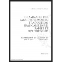 GRAMMAIRE DES LANGUES ROMANES