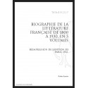 BIBLIOGRAPHIE DE LA LITTÉRATURE FRANÇAISE DE 1800 À 1930