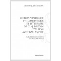 CORRESPONDANCE PHILOSOPHIQUE ET LITTERAIRE DE CL.-J. BREDIN (1776-1854) AVEC BALLANCHE