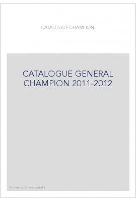 CATALOGUE GENERAL CHAMPION 2020