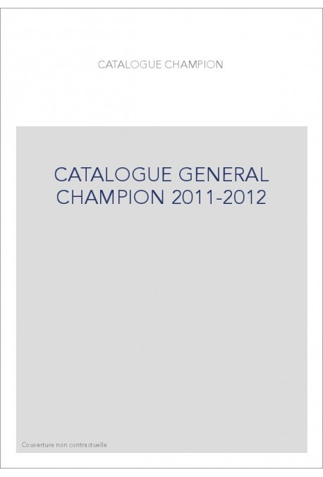 CATALOGUE GENERAL CHAMPION 2020