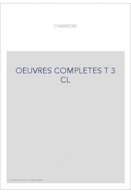 OEUVRES COMPLETES T3 : CORRESPONDANCE III (1787-1793)