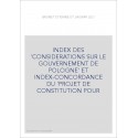 INDEX DES 'CONSIDERATIONS SUR LE GOUVERNEMENT DE POLOGNE' ET INDEX-CONCORDANCE DU 'PROJET DE CONSTITUTION P