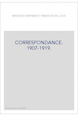 CORRESPONDANCE. 1907-1919.