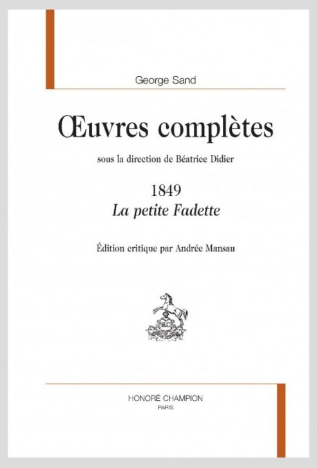 ŒUVRES COMPLÈTES 1849 LA PETITE FADETTE