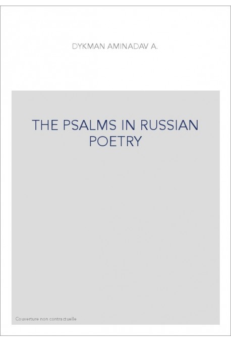 THE PSALMS IN RUSSIAN POETRY