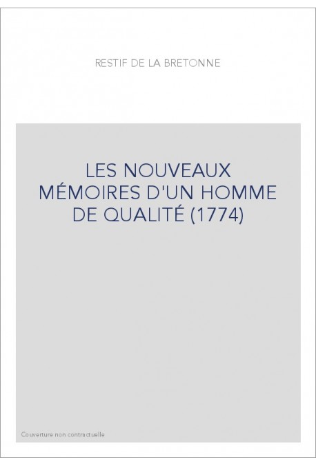 LES NOUVEAUX MÉMOIRES D'UN HOMME DE QUALITÉ (1774)