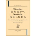 MÉMOIRES DE M. DE B***, SECRÉTAIRE DE M. L. C. D. R.